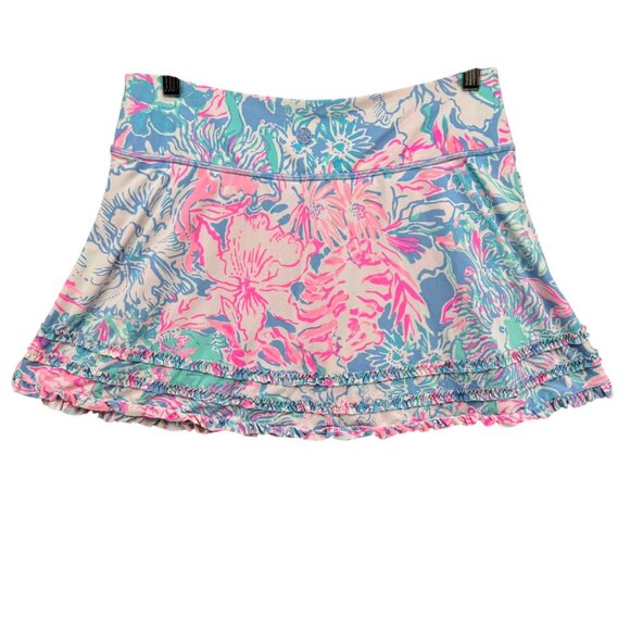 Lilly Pulitzer Luxletic Fionna Skort Skirt Pink Blue Lined Athletic Size M - Picture 1 of 11